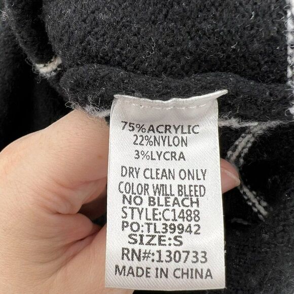 Umgee Oversized Black Striped Poncho Sweater Size Small - Picture 3 of 3